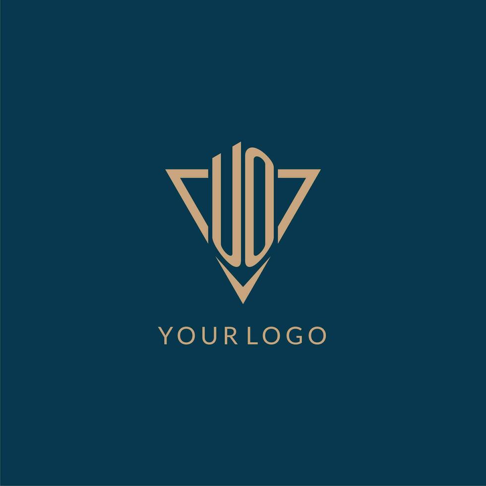 uo logotipo iniciais triângulo forma estilo, criativo logotipo Projeto vetor