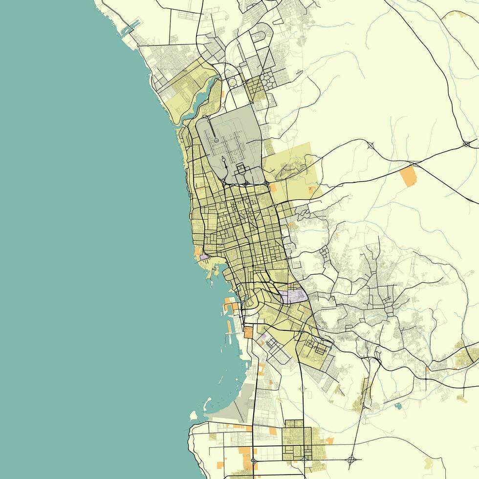 vetor cidade mapa do jedá, saudita arábia