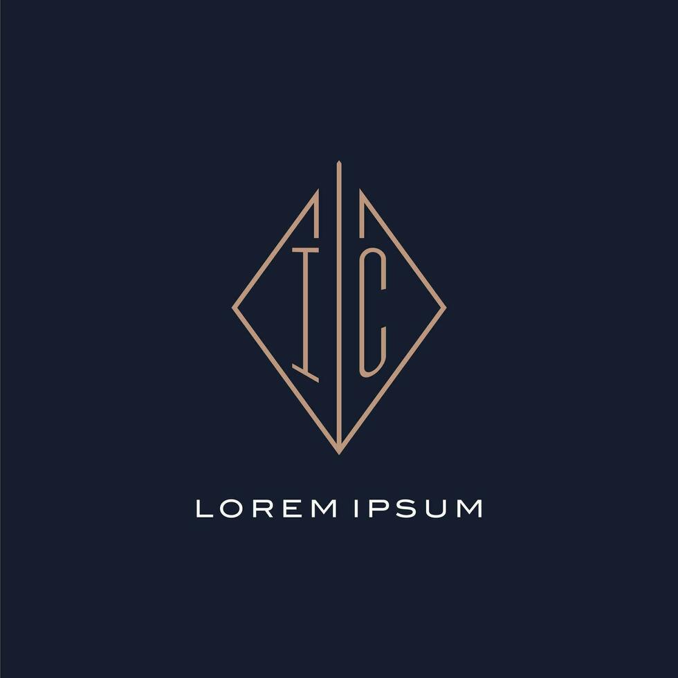 monograma ic logotipo com diamante losango estilo, luxo moderno logotipo Projeto vetor