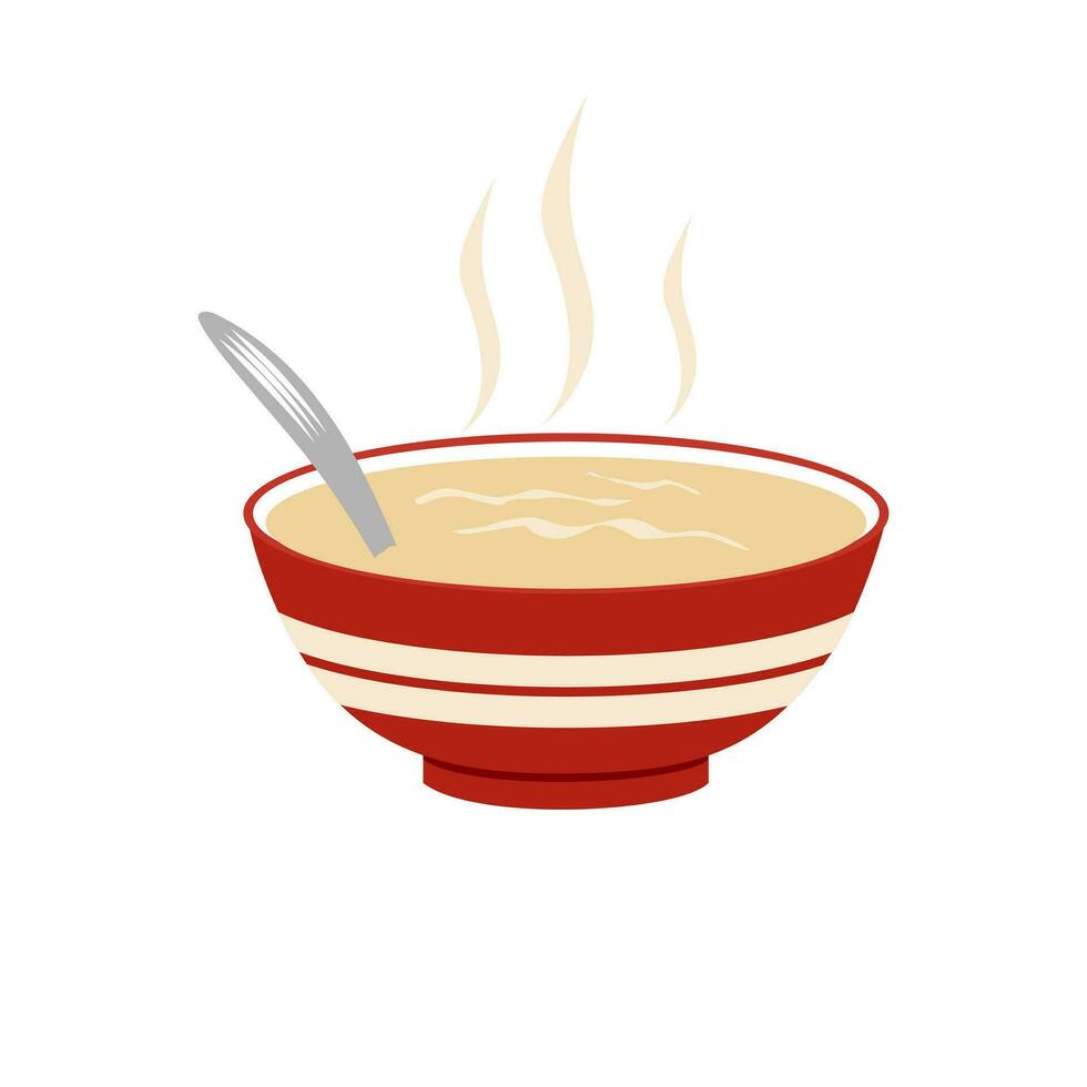 sopa tigela ilustração - restaurante refeição placa. quente tigela do sopa, prato isolado ícone. vetor