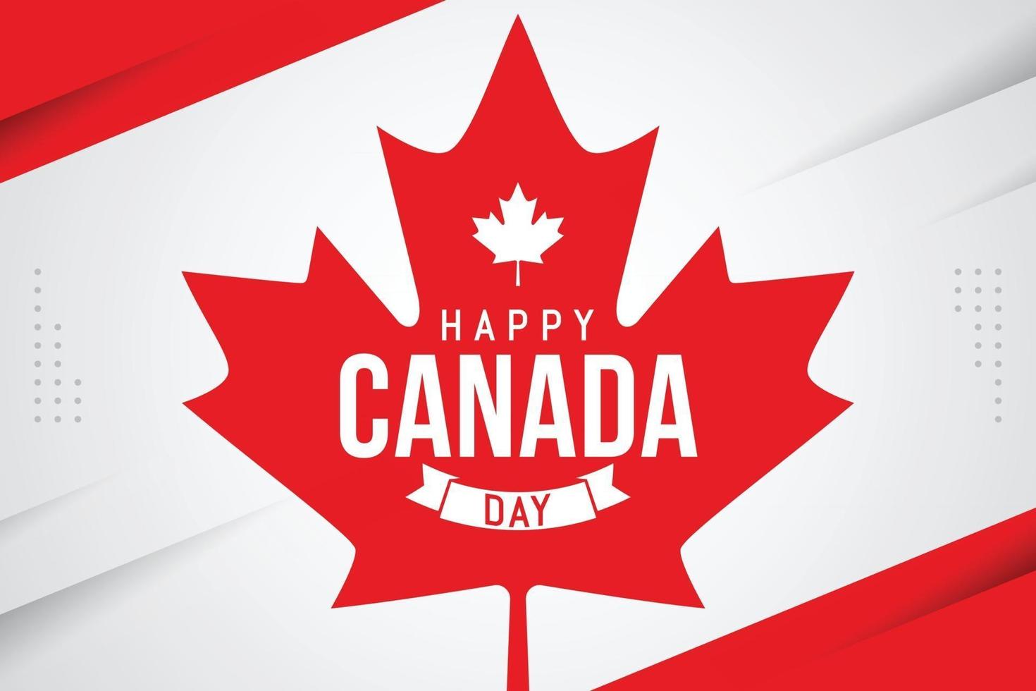 modelo de banner de celebração feliz dia do Canadá vetor