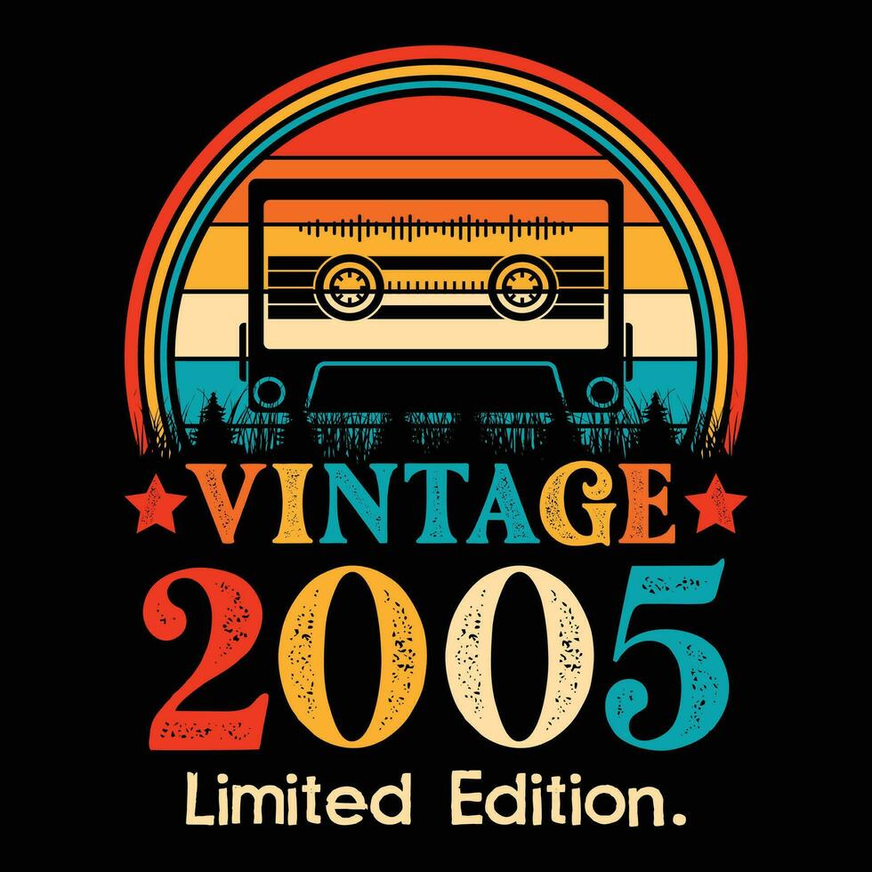 vintage 2005 limitado edição cassete fita vetor