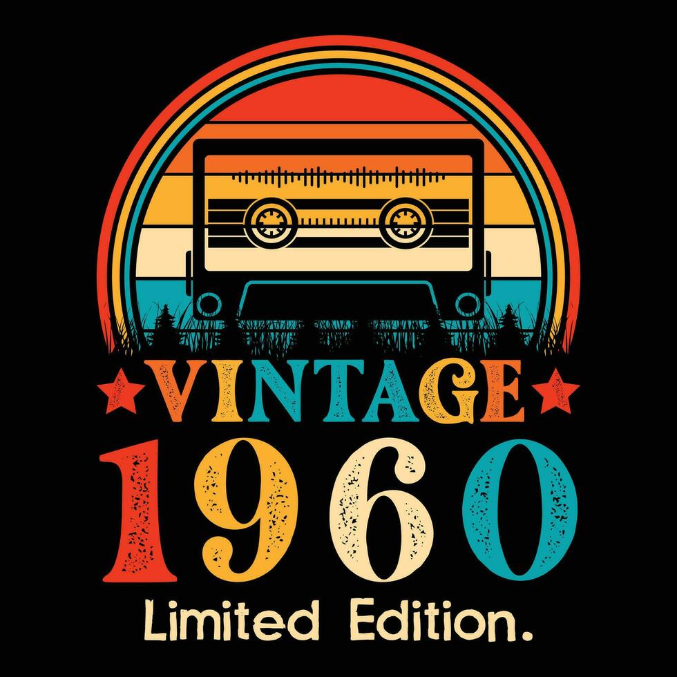 vintage 1960 limitado edição cassete fita vetor