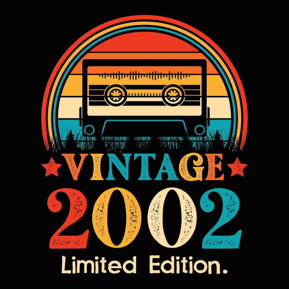 vintage 2002 limitado edição cassete fita vetor