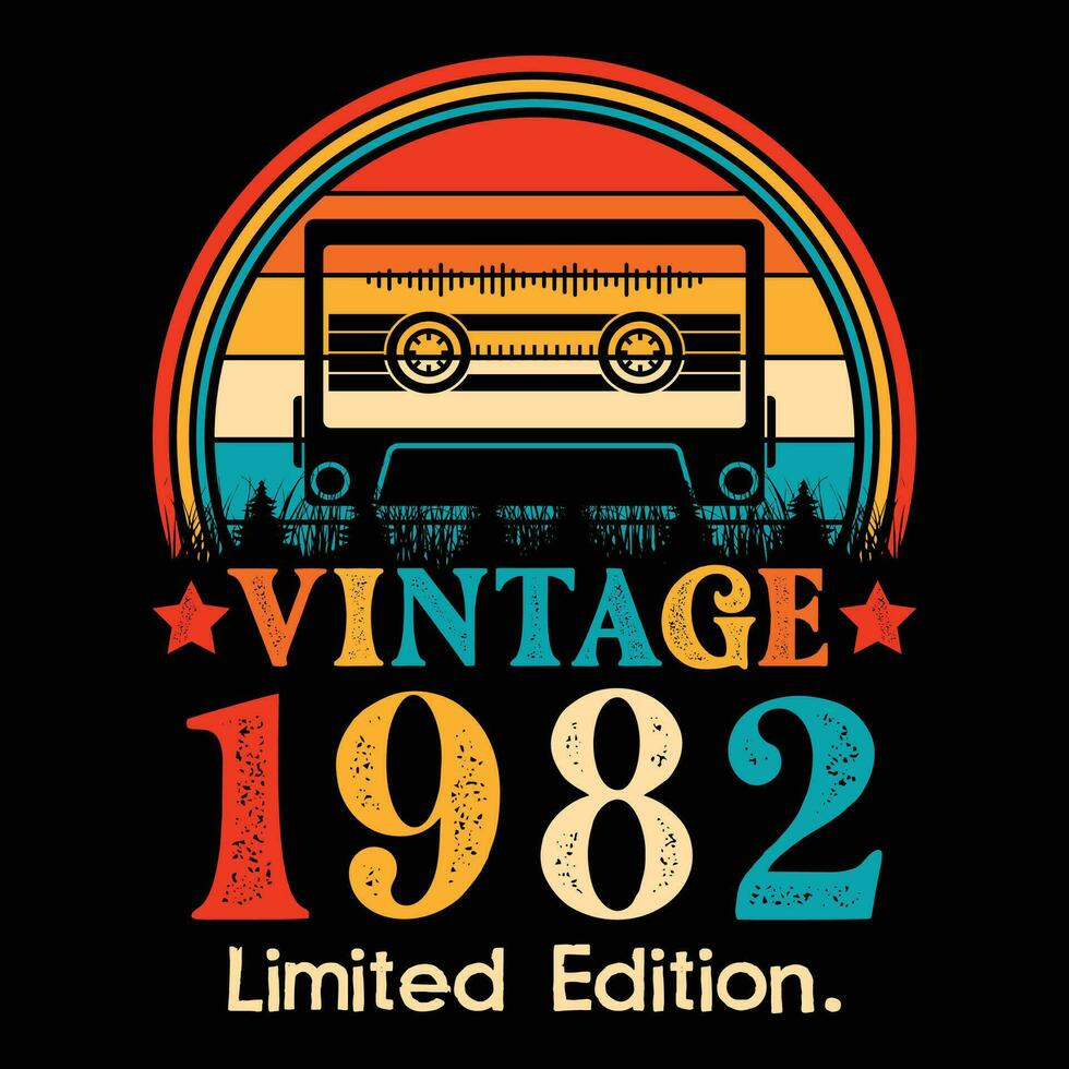 vintage 1982 limitado edição cassete fita vetor