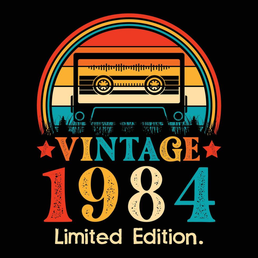vintage 1984 limitado edição cassete fita vetor