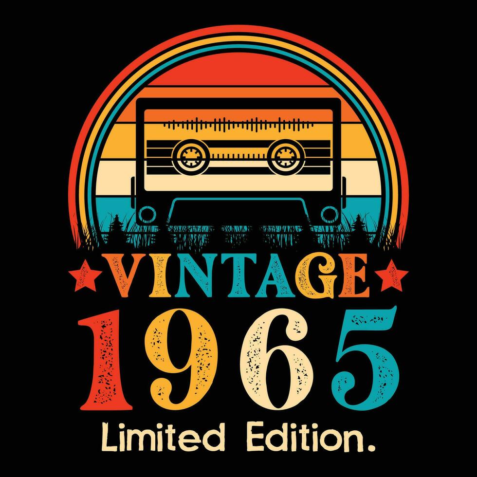 vintage 1965 limitado edição cassete fita vetor