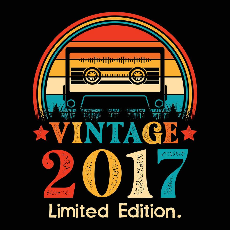 vintage 2017 limitado edição cassete fita vetor