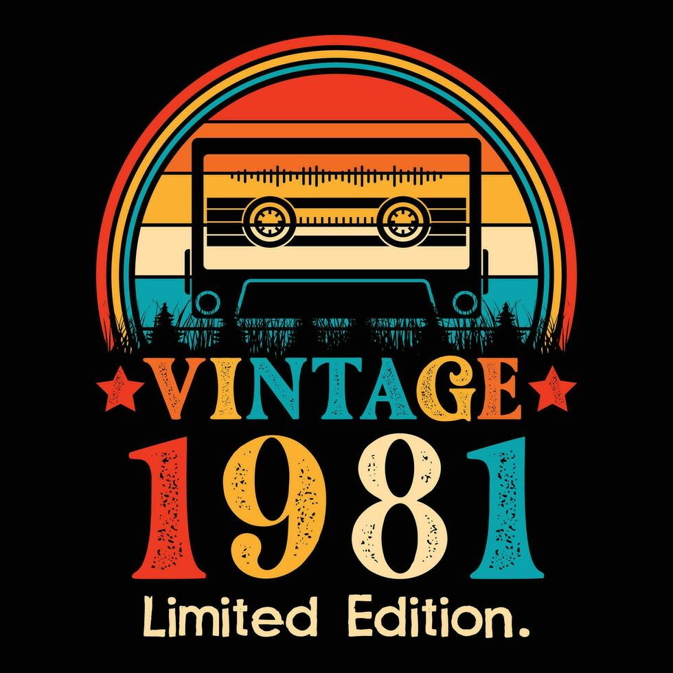 vintage 1981 limitado edição cassete fita vetor