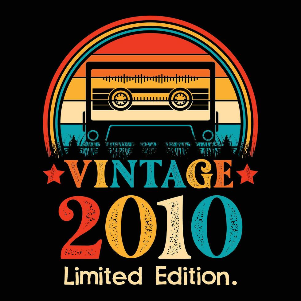 vintage 2010 limitado edição cassete fita vetor