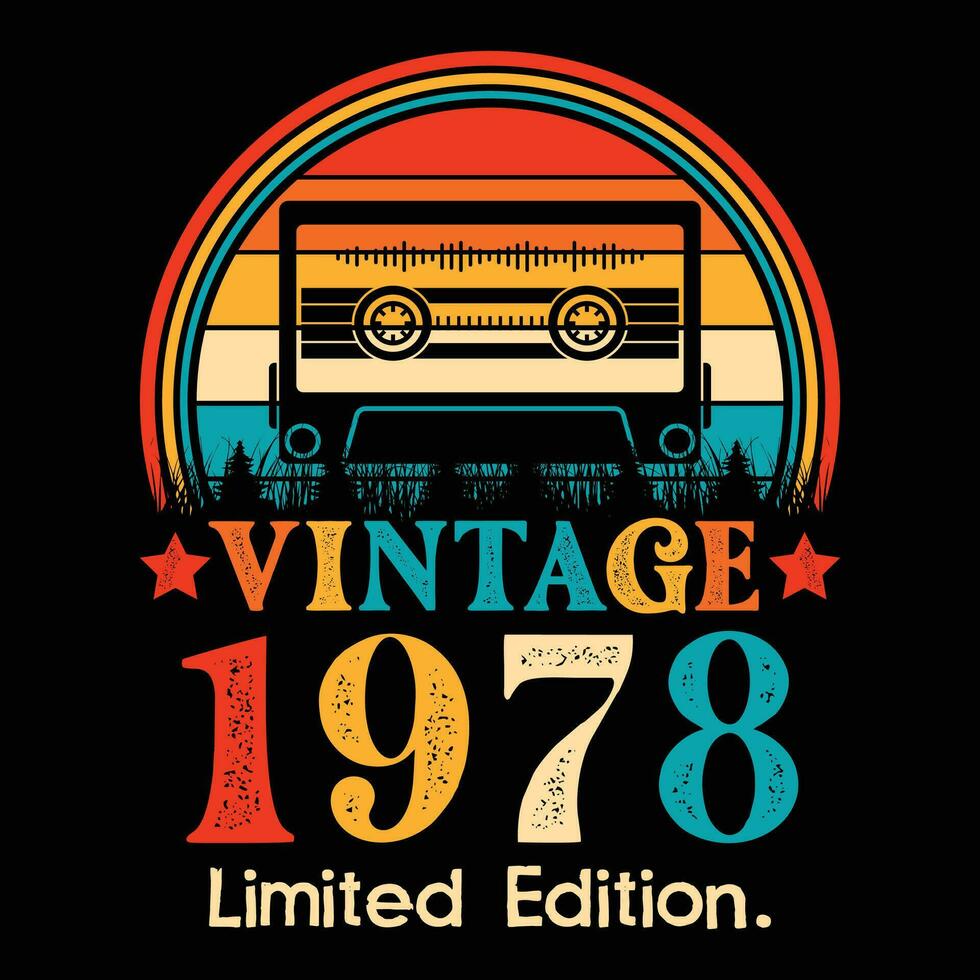 vintage 1978 limitado edição cassete fita vetor