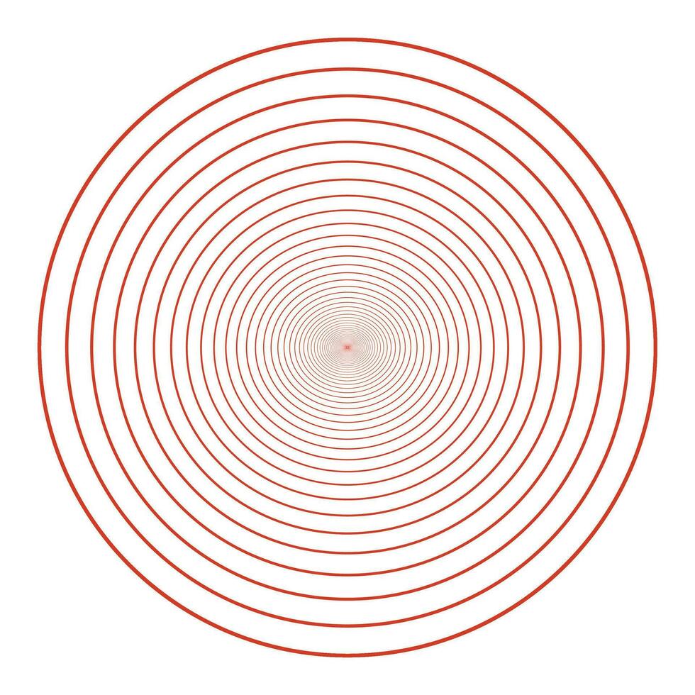 concêntrico círculo branco transparente, vermelho concêntrico círculo, redondo, vermelho, linha vetor