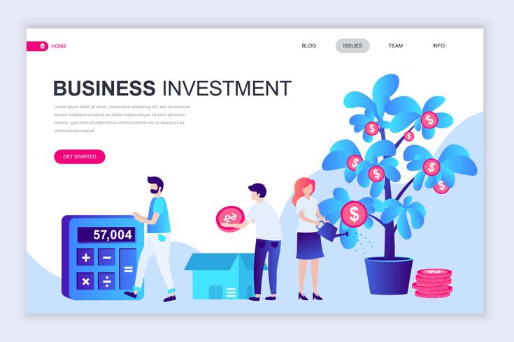 Banner da Web de investimento empresarial vetor