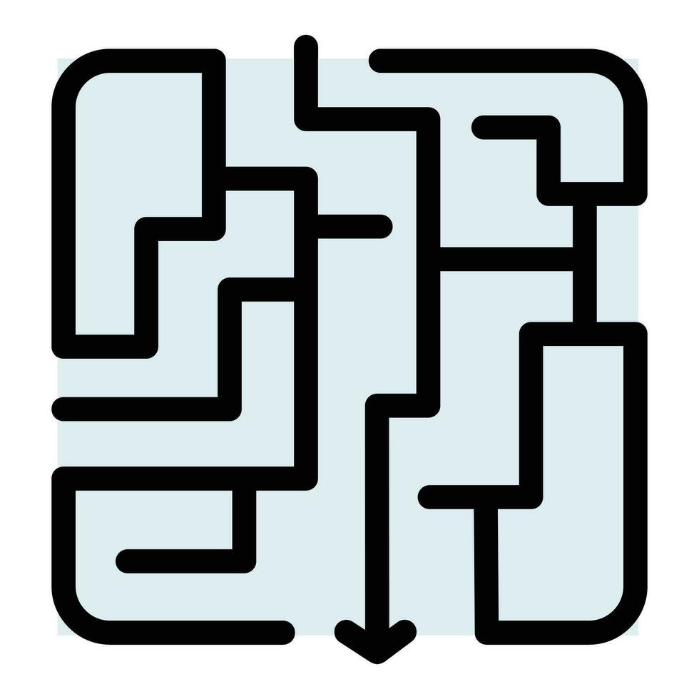 o negócio labirinto ícone vetor plano