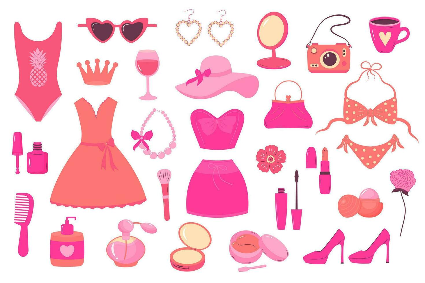 Barbiecore rosa na moda sem costura padrão nostálgico coisas glamorosas  roupas da moda bolsas