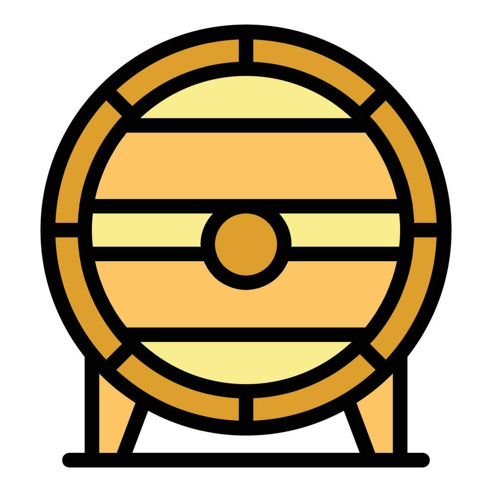 madeira Cerveja barril ícone vetor plano