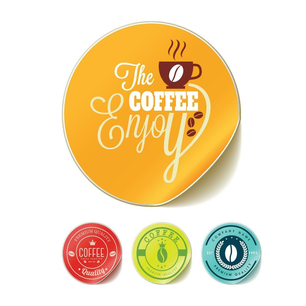café carimbo modelos brilhante colorida círculo Projeto vetor