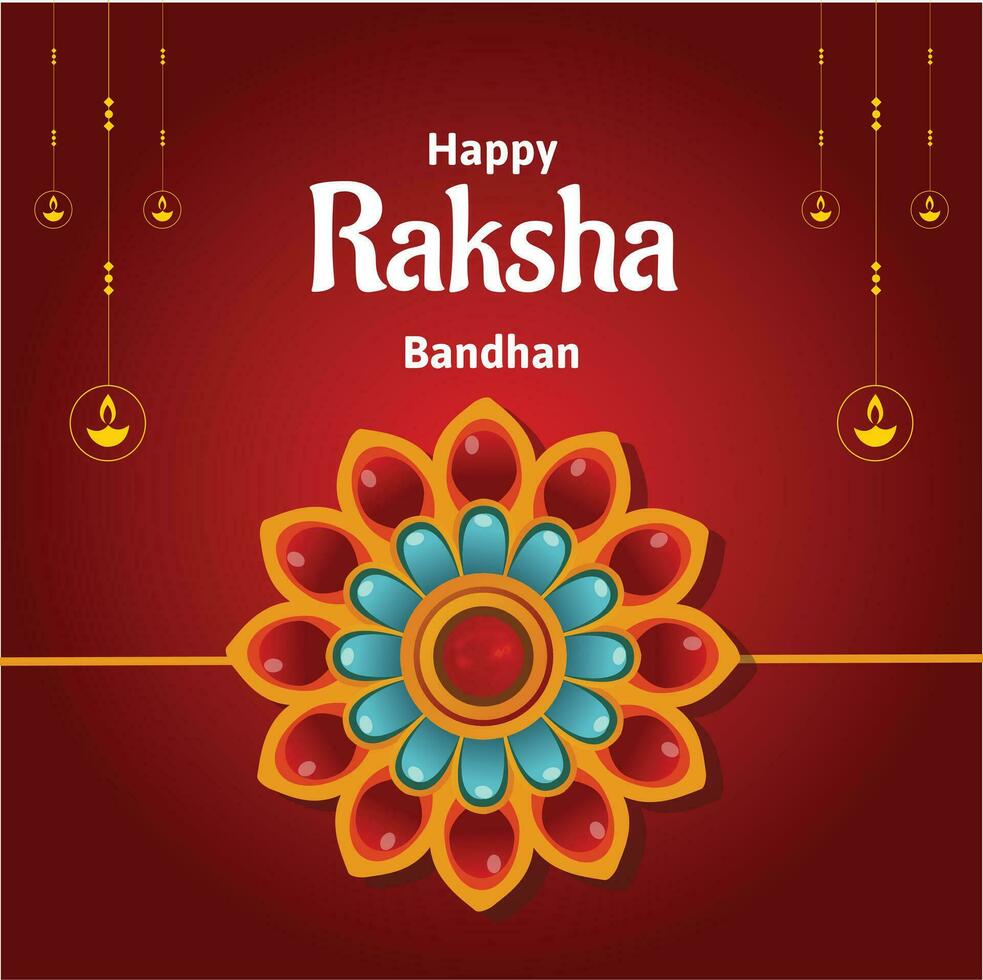 feliz raksha bandhan indiano hindu festival celebração vetor Projeto