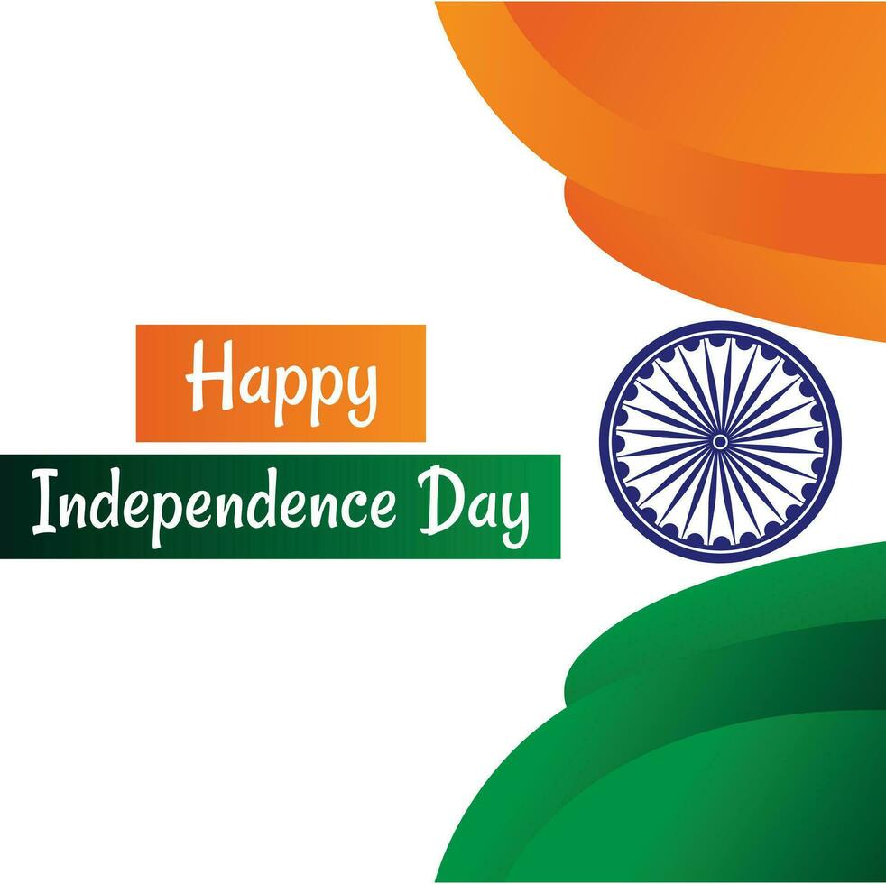 feliz independência dia 15 agosto celebração desejos bandeira Projeto vetor