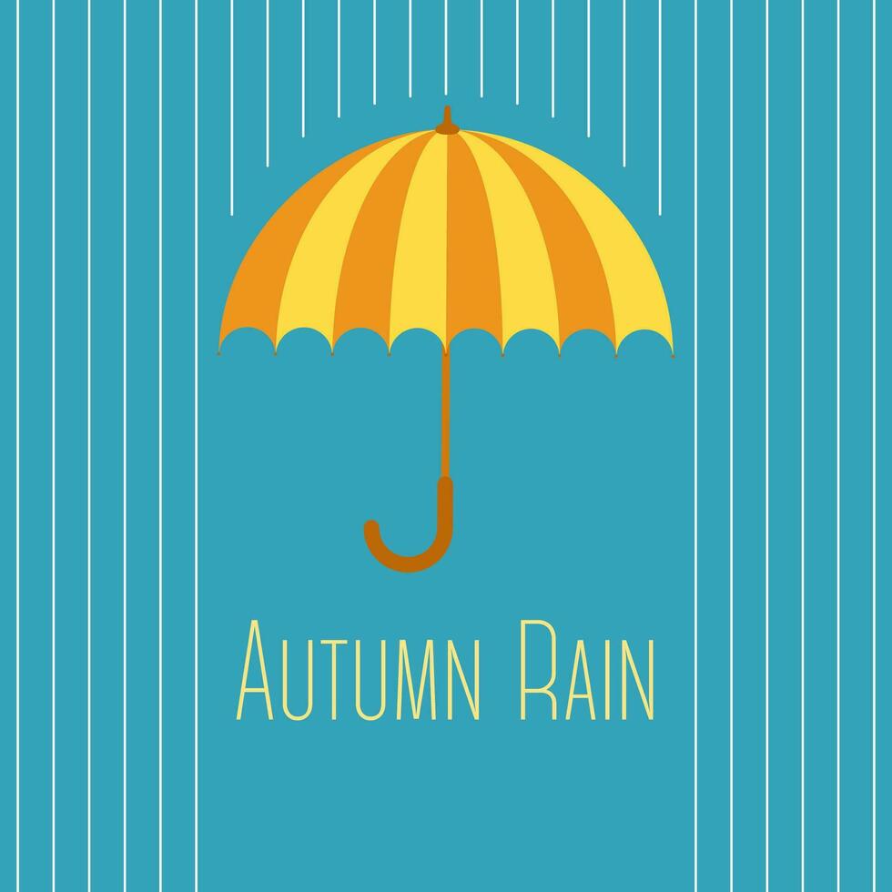 vetor ilustração com outono nuvens, chuva e guarda-chuva.