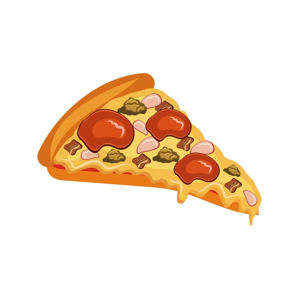 pizza fatiar. tradicional italiano velozes Comida. topo Visão refeição. europeu lanche. vetor grampo arte ilustração isolado branco fundo.