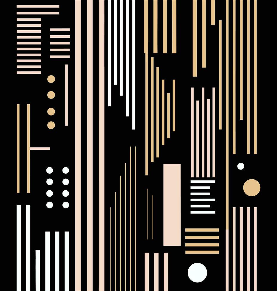 abstrato Preto e branco linha em Preto fundo vetor, dentro a estilo do repetitivo, luz Rosa e Sombrio bege, ogham roteiros, inspirado na geometria, moderno vetor