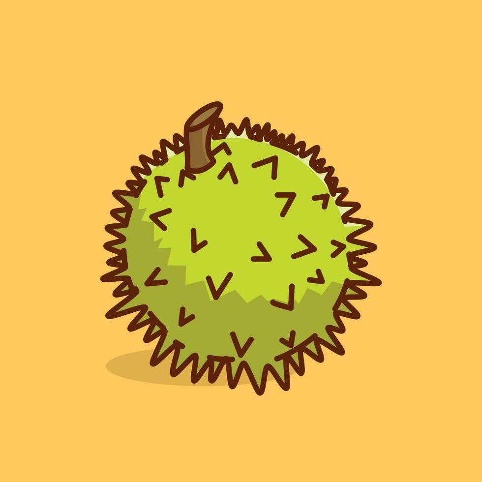 durian simples desenho animado vetor ilustração fruta natureza conceito ícone isolado