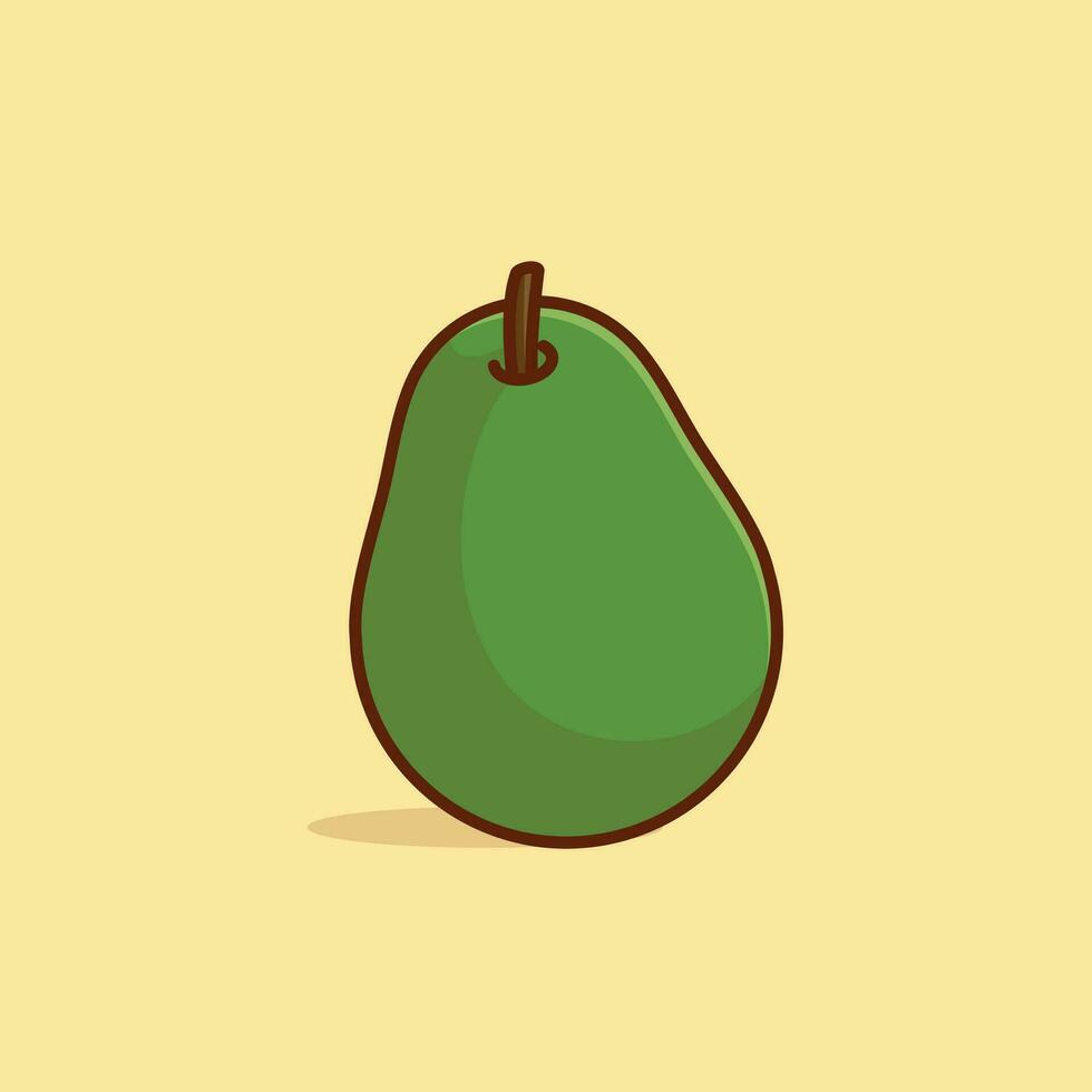 abacate simples desenho animado vetor ilustração fruta natureza conceito ícone isolado