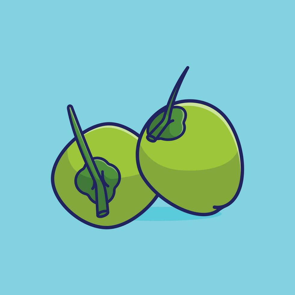 coco simples desenho animado vetor ilustração fruta natureza conceito ícone isolado