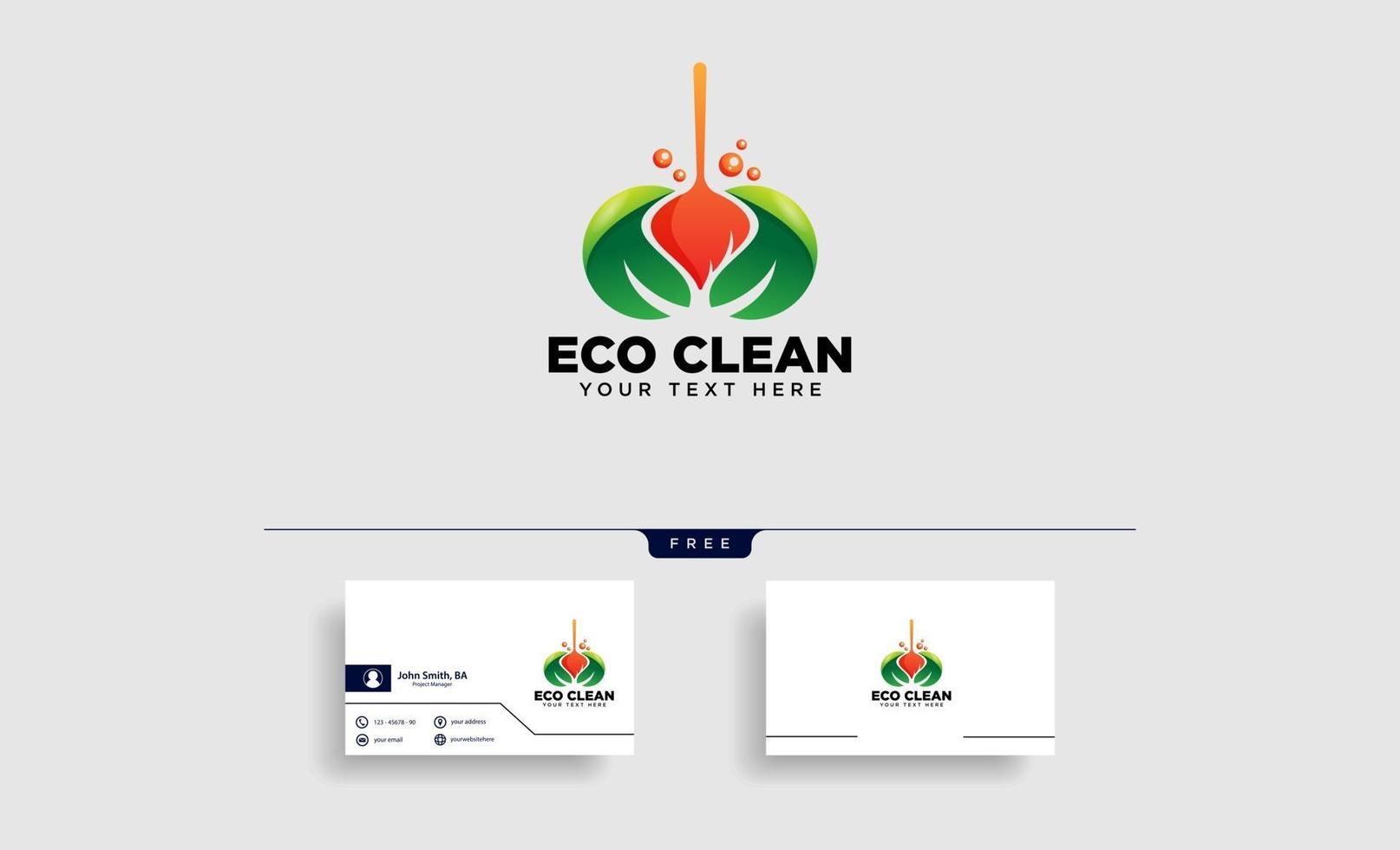 limpeza serviço casa eco logotipo modelo ilustração vetorial ícone elemento isolado vetor