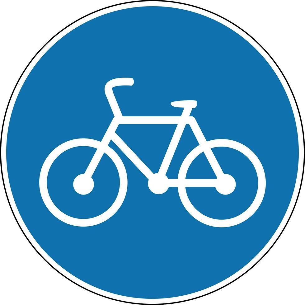 bicicleta caminho placa. obrigatório placa. volta azul placa. caminho para ciclistas. estrada placa. branco bicicleta dentro uma azul círculo. obedecer a regras do a estrada. bicicleta. vetor