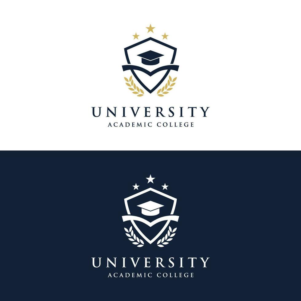 Educação logotipo modelo Projeto com solteiro boné e livro conceito com criativo ideia.logotipo para escola, universidade, academia e estudante. vetor