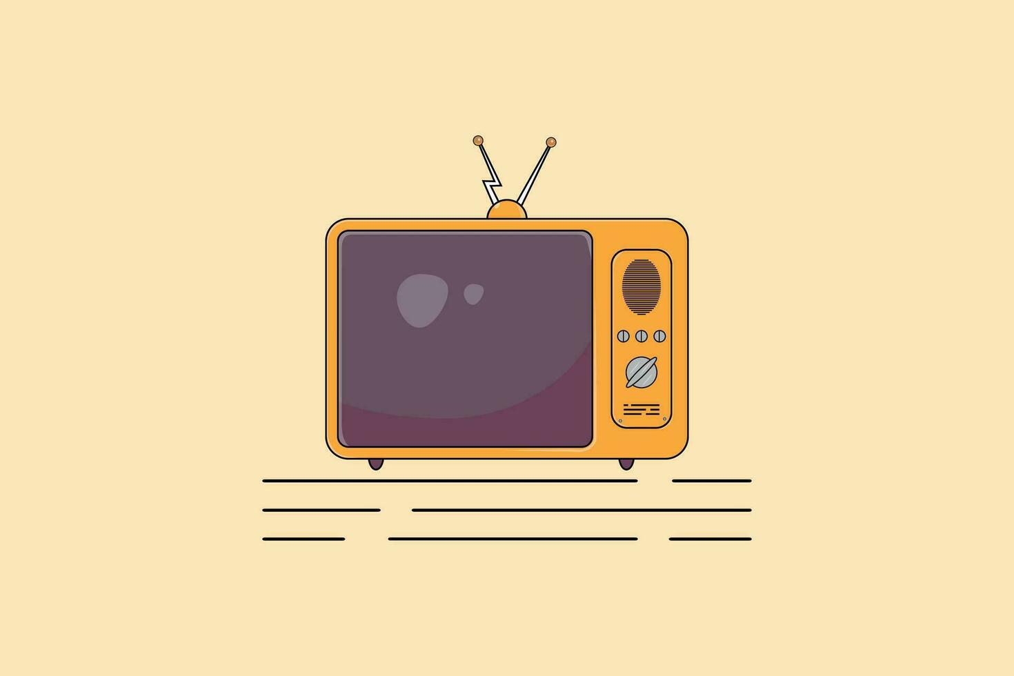 vintage televisão desenho animado ícone ilustração Projeto. vetor