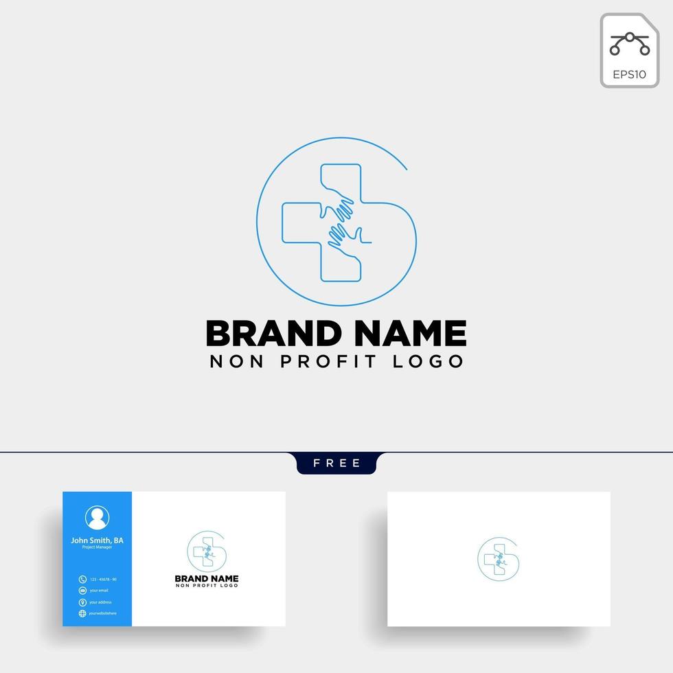 cross hand medical health care logo template ilustração vetorial ícone elemento isolado vetor