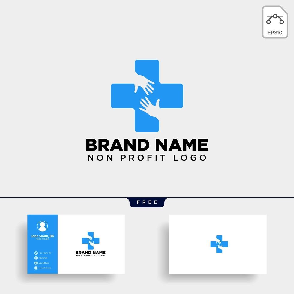 cross hand medical health care logo template ilustração vetorial ícone elemento isolado vetor