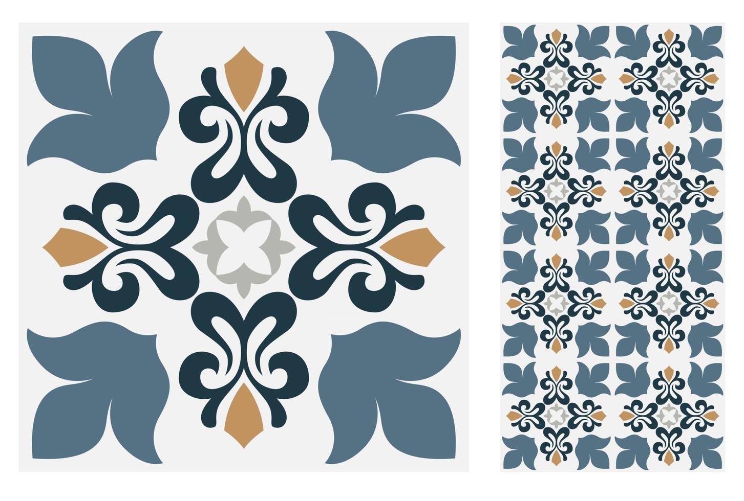 padrões de azulejos antigos design sem costura antigo vetor