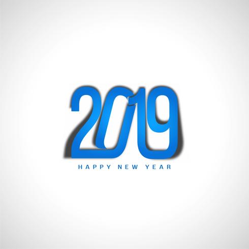 Feliz ano novo 2019 elegante design de texto vetor