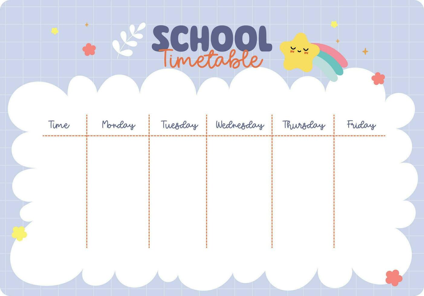 plano Projeto vetor fofa colorida escola calendário cronograma imprimível