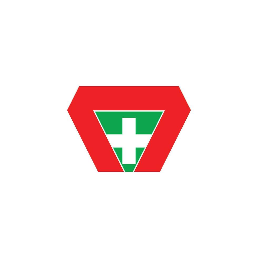 carta n mais médico geométrico logotipo vetor