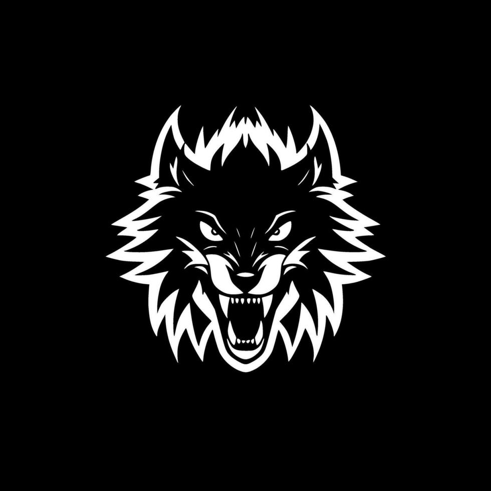 lobo, Preto e branco vetor ilustração