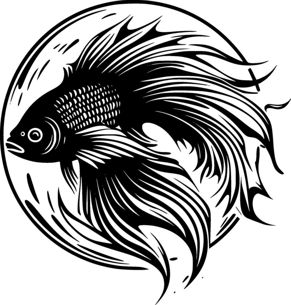 beta peixe - minimalista e plano logotipo - vetor ilustração