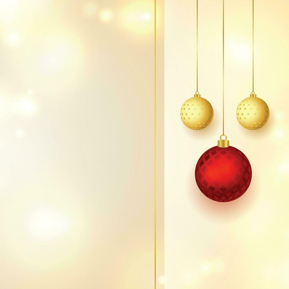 feliz Natal e Feliz Ano Novo. fundo de Natal com design de Poinsétia, flocos de neve, estrela e bolas. vetor