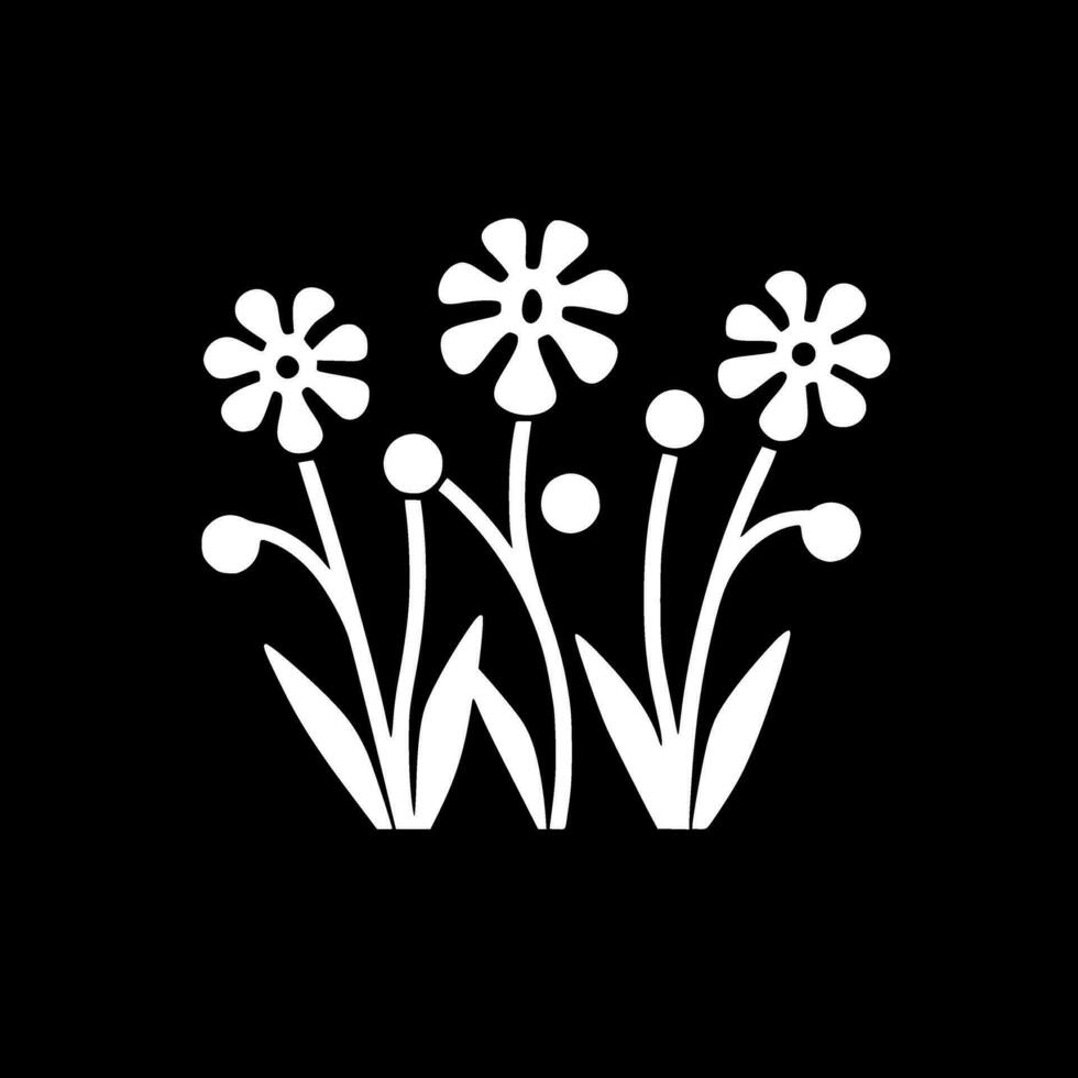 flores, Preto e branco vetor ilustração