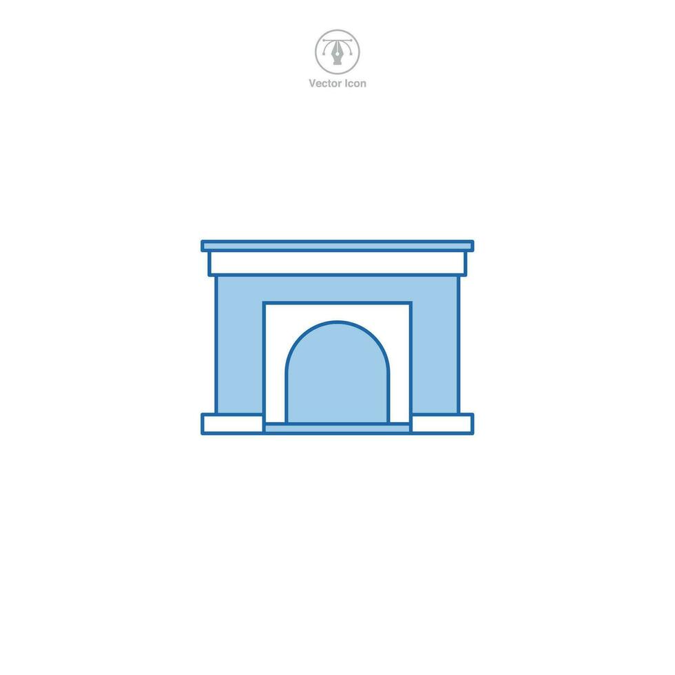 lareira ícone símbolo vetor ilustração isolado em branco fundo