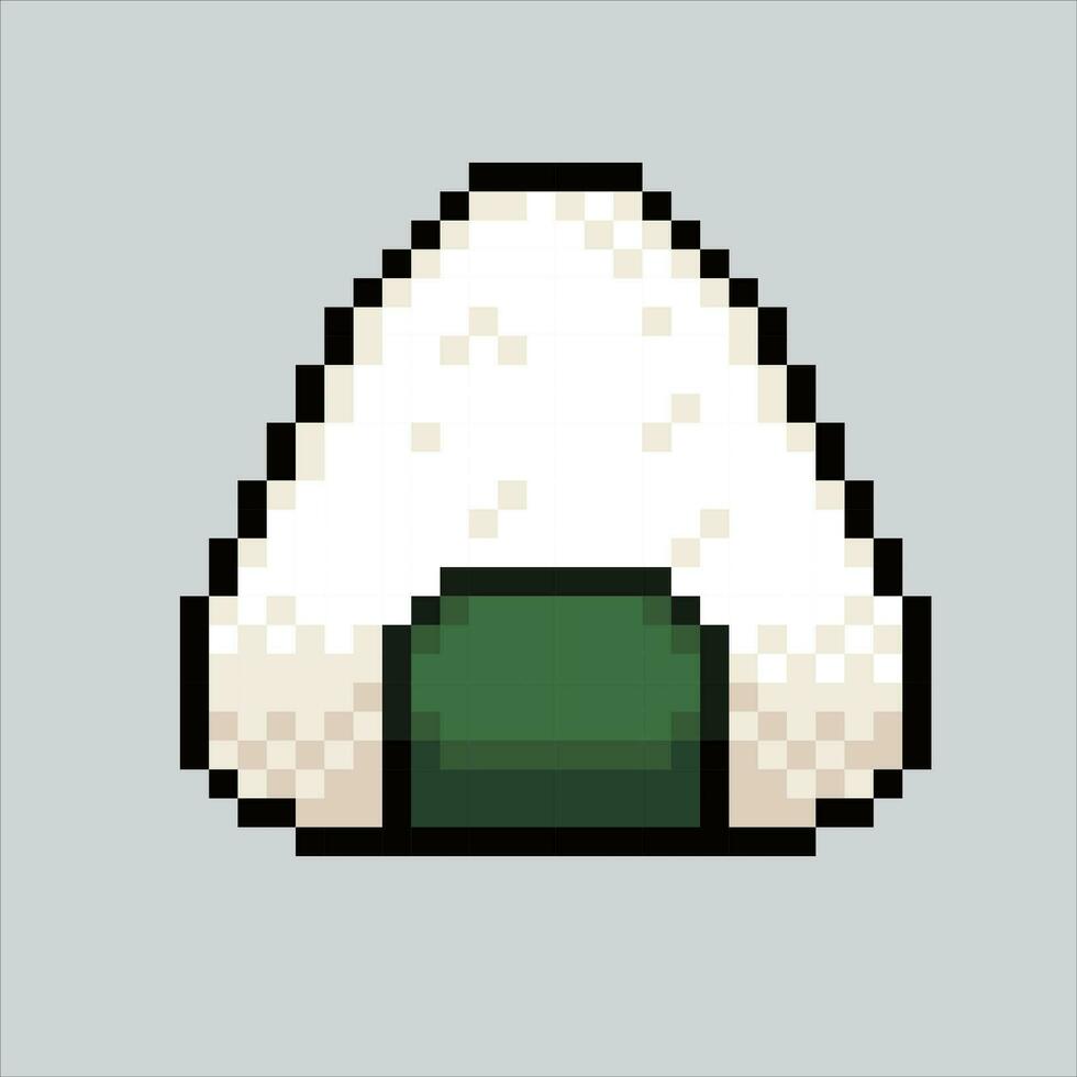pixel arte ilustração onigiri. pixelizada onigiri. onigiri arroz ícone pixelizada para a pixel arte jogos e ícone para local na rede Internet e vídeo jogo. velho escola retrô. vetor