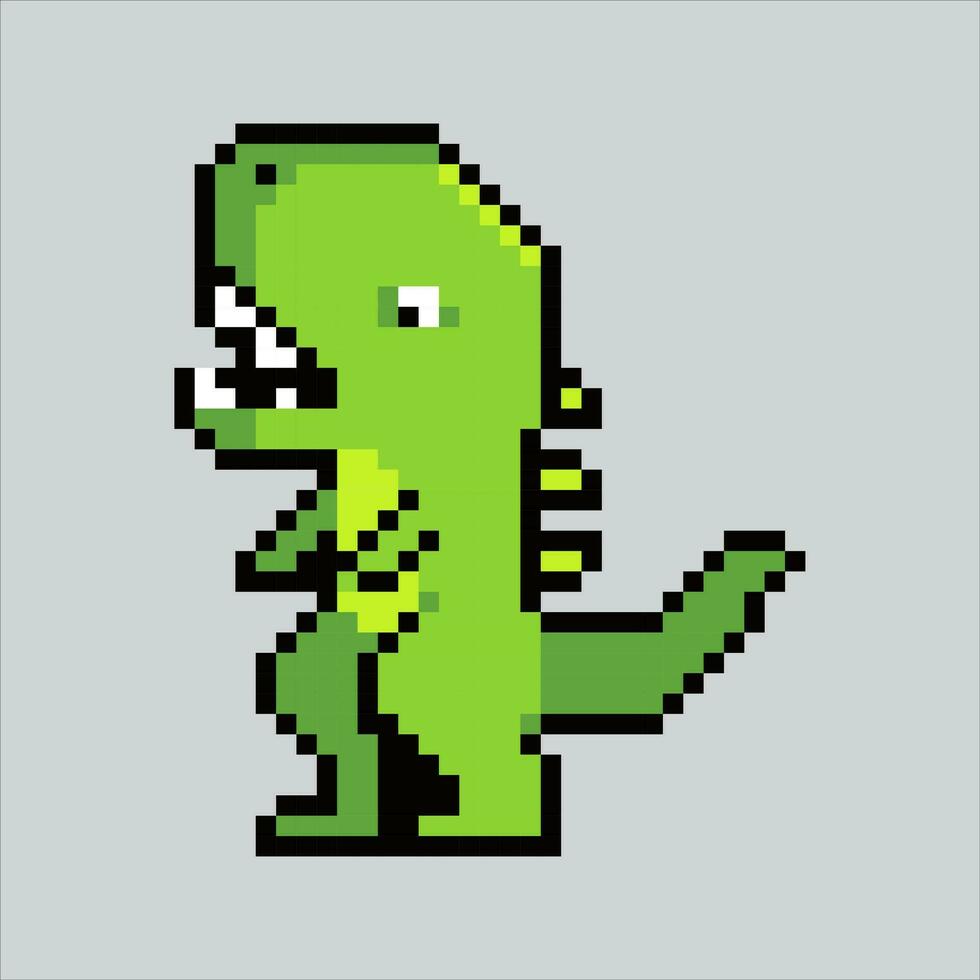pixel arte ilustração t-rex. pixelizada t-rex dino. t rex dinossauro réptil animal ícone pixelizada para a pixel arte jogos e ícone para local na rede Internet e vídeo jogo. velho escola retrô. vetor