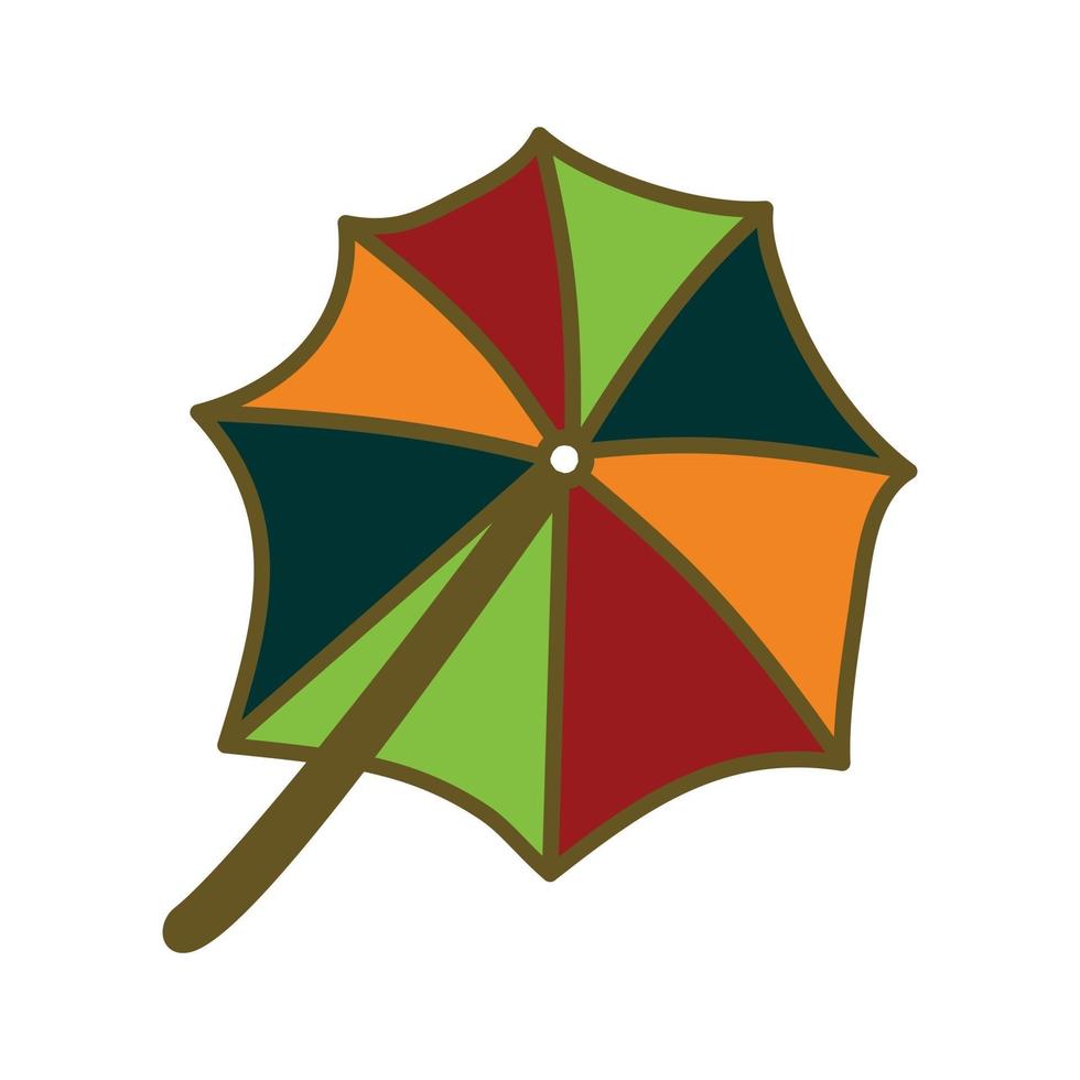 modelo de ilustração de design de praia guarda-chuva vetor