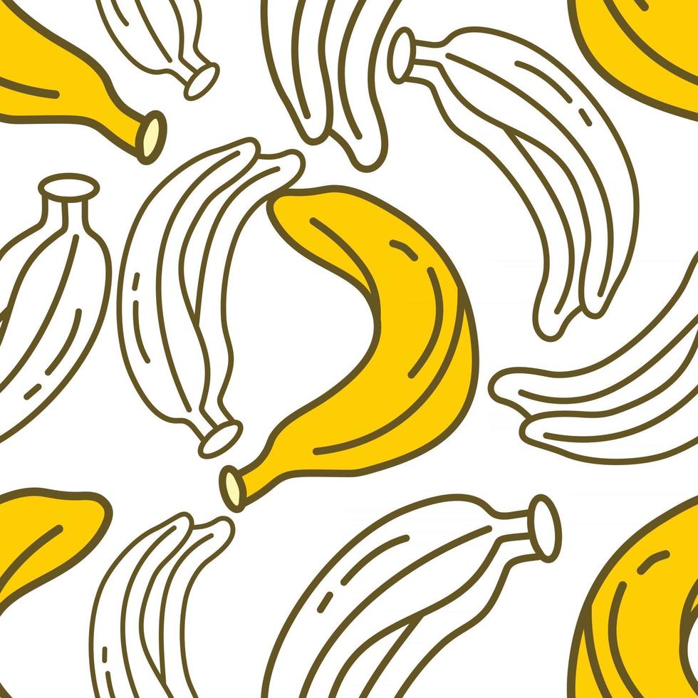 modelo de vetor sem costura banana fruta padrão