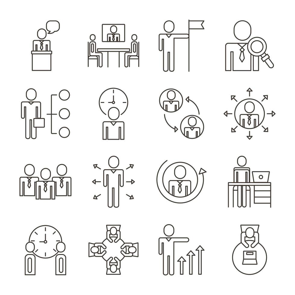 conjunto de ícones de avatares de executivos vetor