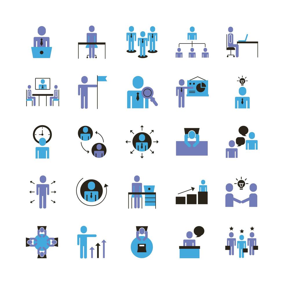 conjunto de ícones de avatares de executivos vetor